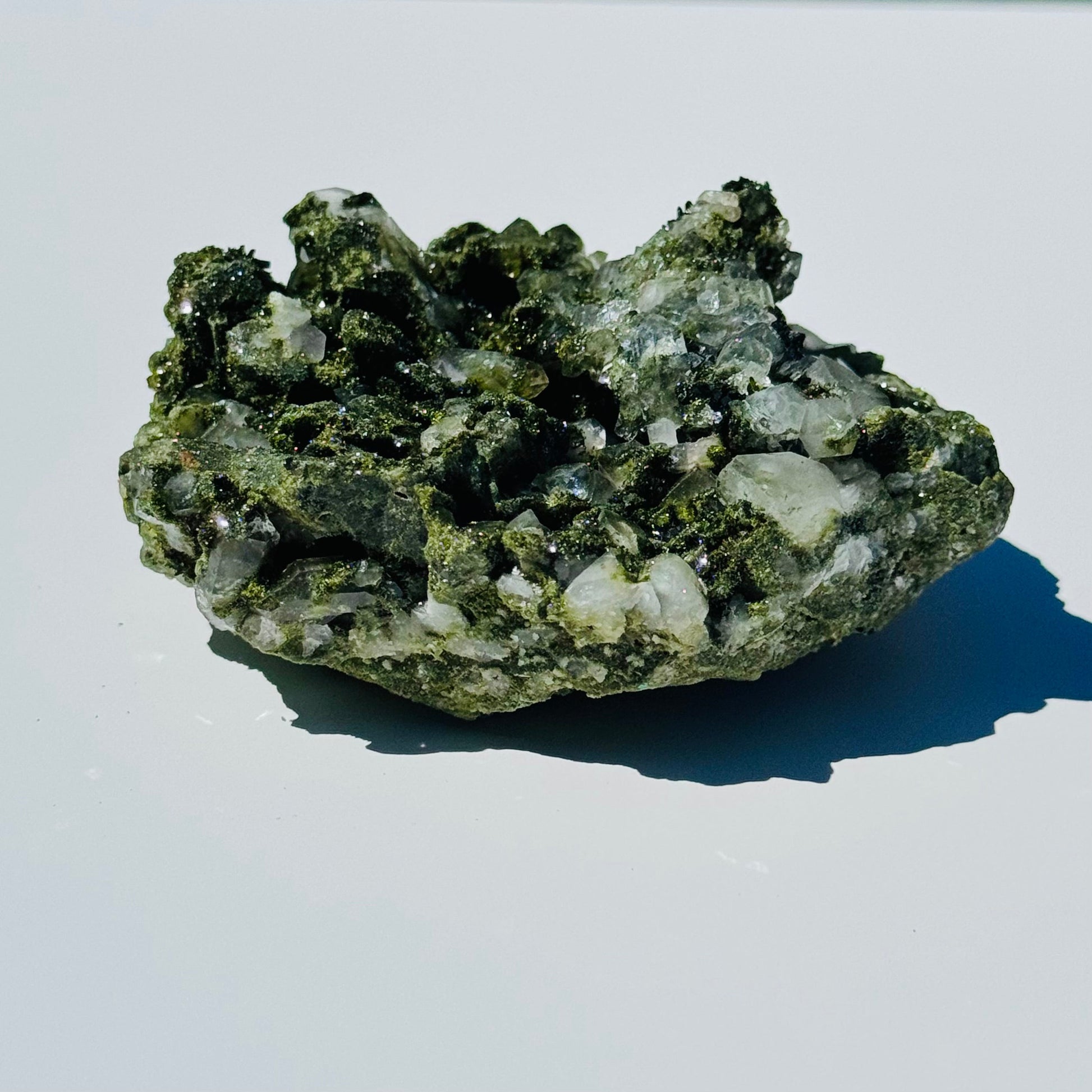 Epidote & Quartz Specimens from Turkey – Natural Mineral Crystals – Epidote Mountains .465 lb