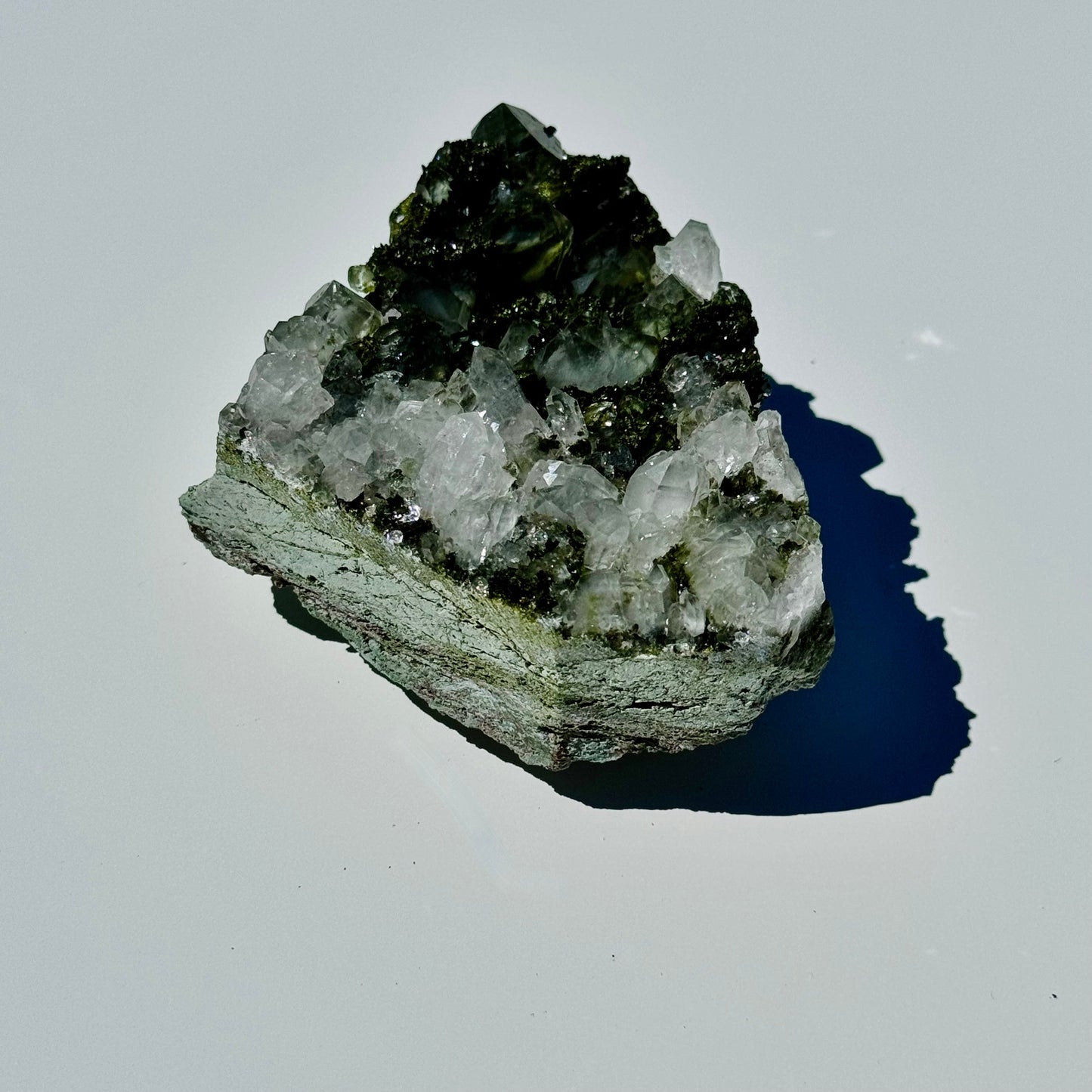 Epidote & Quartz Specimens from Turkey – Natural Mineral Crystals – Chunky boi .53 lb