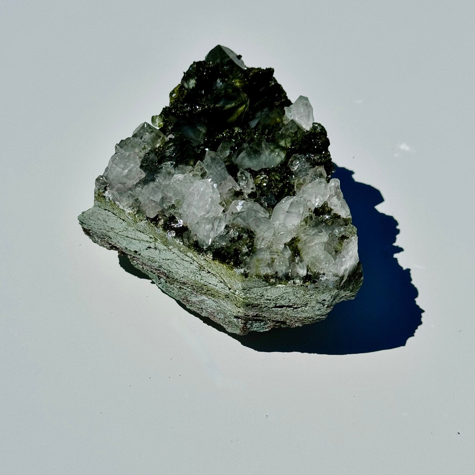 Epidote & Quartz Specimens from Turkey – Natural Mineral Crystals – Chunky boi .53 lb