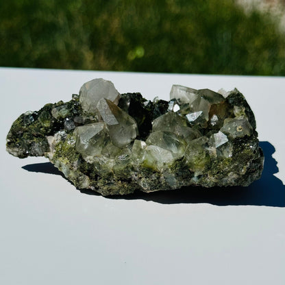 Epidote & Quartz Specimens from Turkey – Natural Mineral Crystals – Quartz points .39 lb