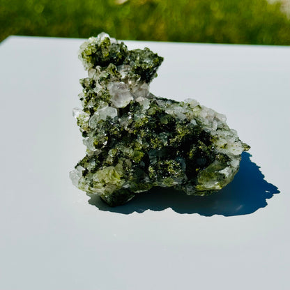 Epidote & Quartz Specimens from Turkey – Natural Mineral Crystals – Funky .315 lb