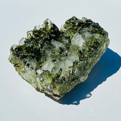 Epidote & Quartz Specimens from Turkey – Natural Mineral Crystals – Sparkle baby .420 lb