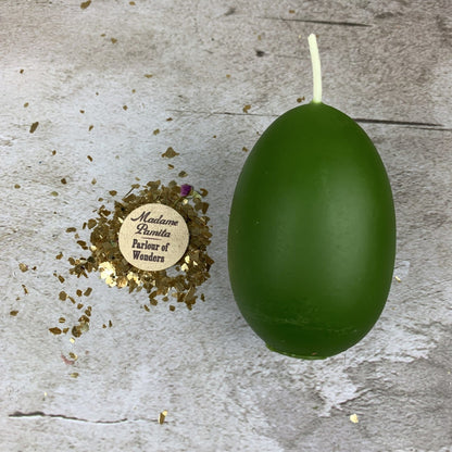 Egg Talisman Candle Spell Kit - New Beginnings & Fertility Magic – Green (Fertility) Candle Spell Kit
