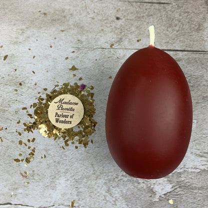 Egg Talisman Candle Spell Kit - New Beginnings & Fertility Magic – Red (Passion) Candle Spell Kit