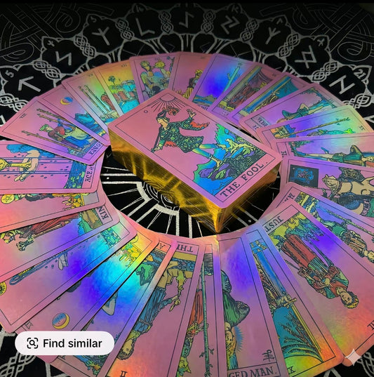 Pink Tarot Deck with Gold Foil, Box & Booklet –