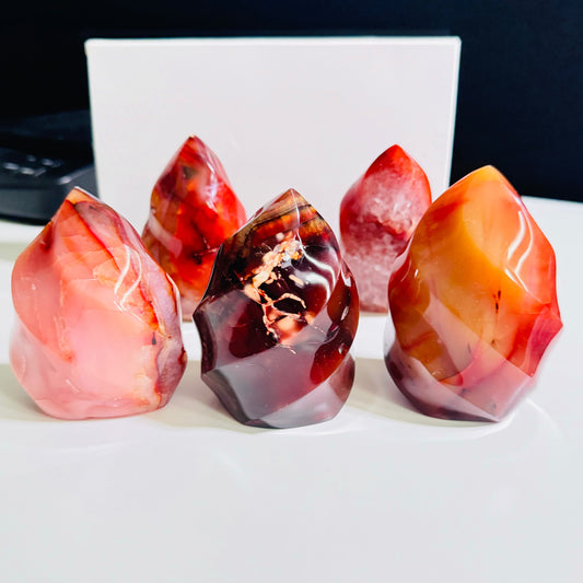 Carnelian Flame Carvings – Vitality, Passion & Healing Crystal