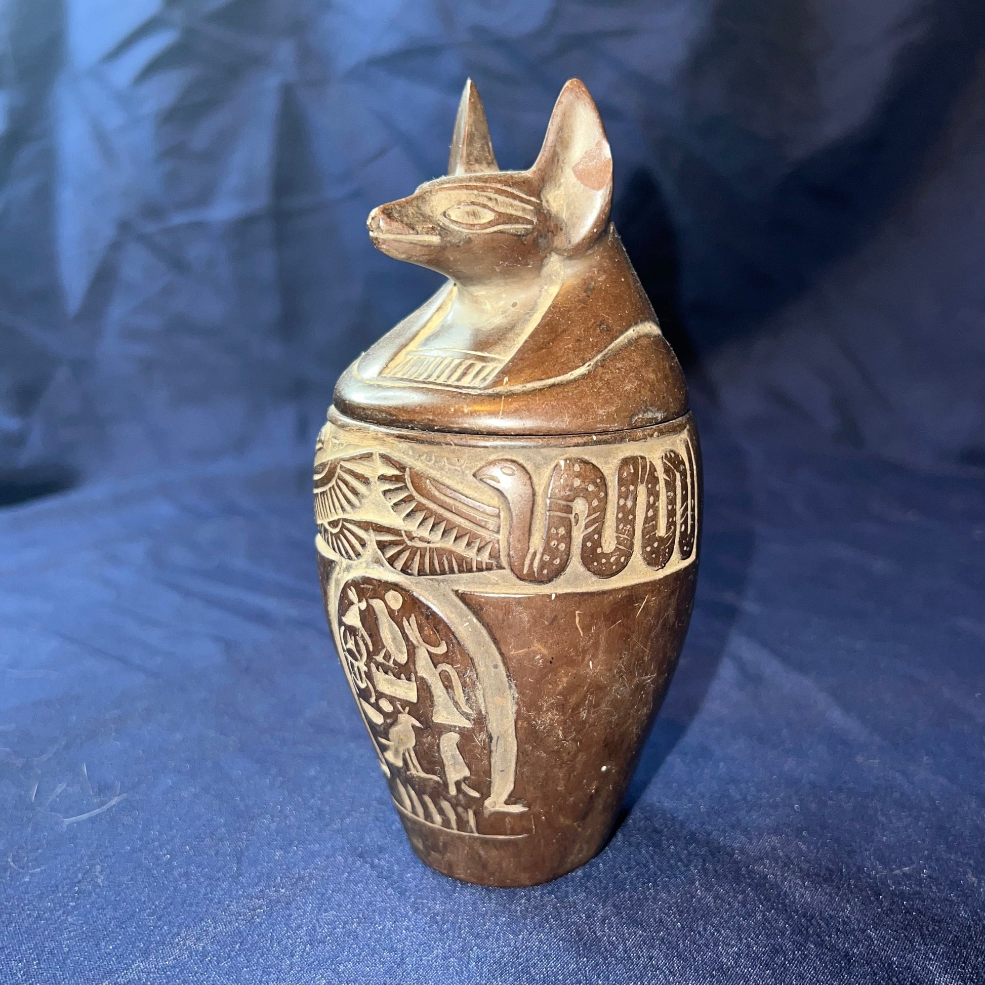 Egyptian Jackal Dummy Canopic Jar –