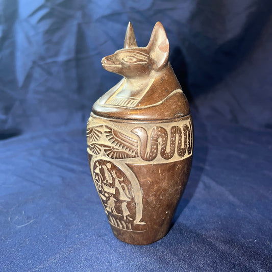 Egyptian Jackal Dummy Canopic Jar –