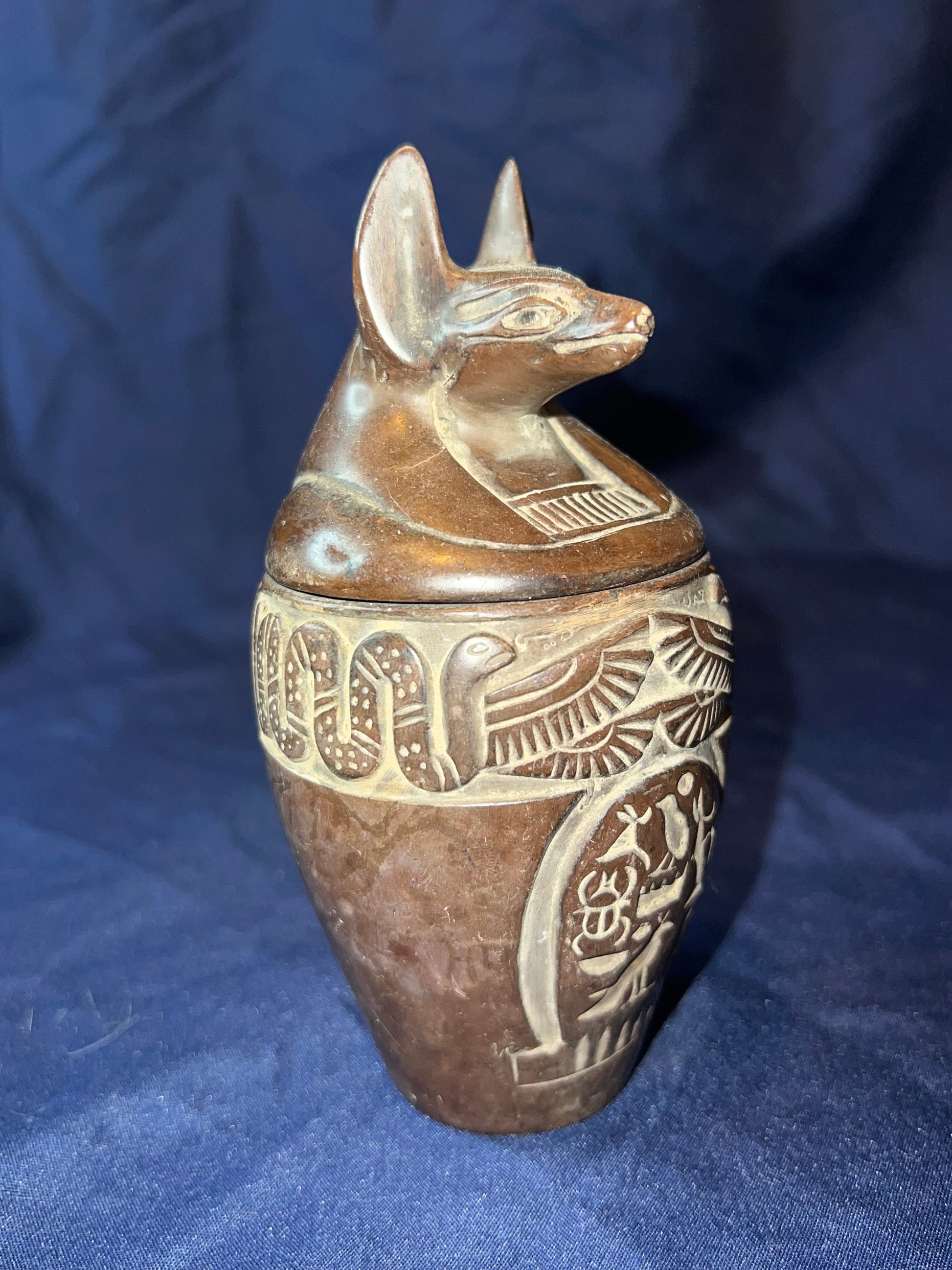 Egyptian Jackal Dummy Canopic Jar –