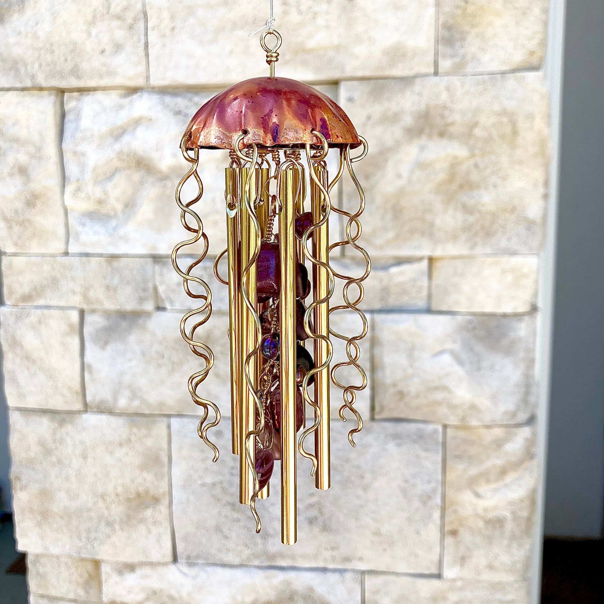 Jellyfish Wind Chime – Purple Red Gold