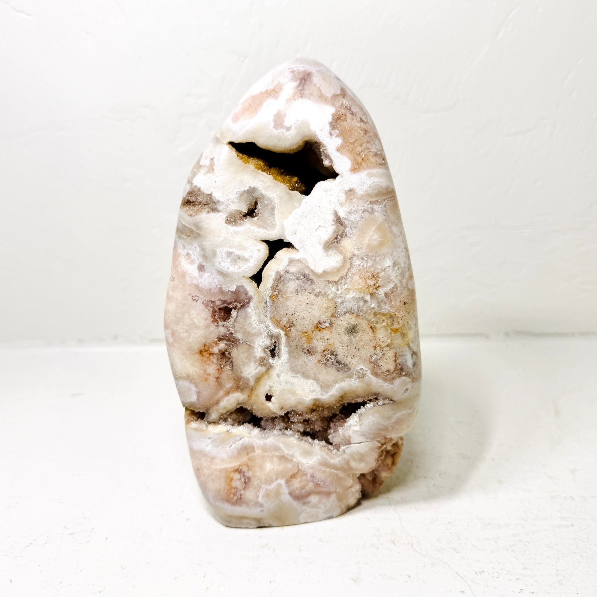Pink Amethyst Flower Agate Freeform - Polished Crystal with Druzy (3.5 lbs) – Crystals & Minerals