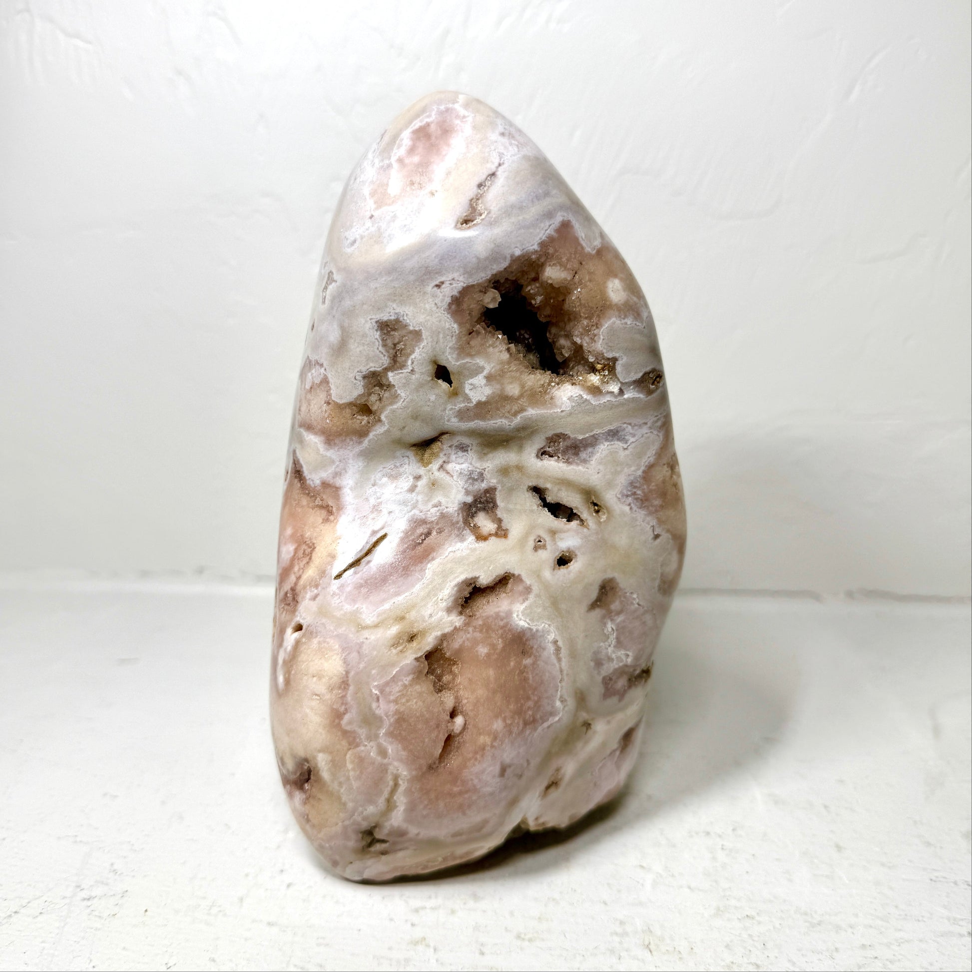 Pink Amethyst Flower Agate Freeform - Polished Crystal with Druzy (3.5 lbs) – Crystals & Minerals