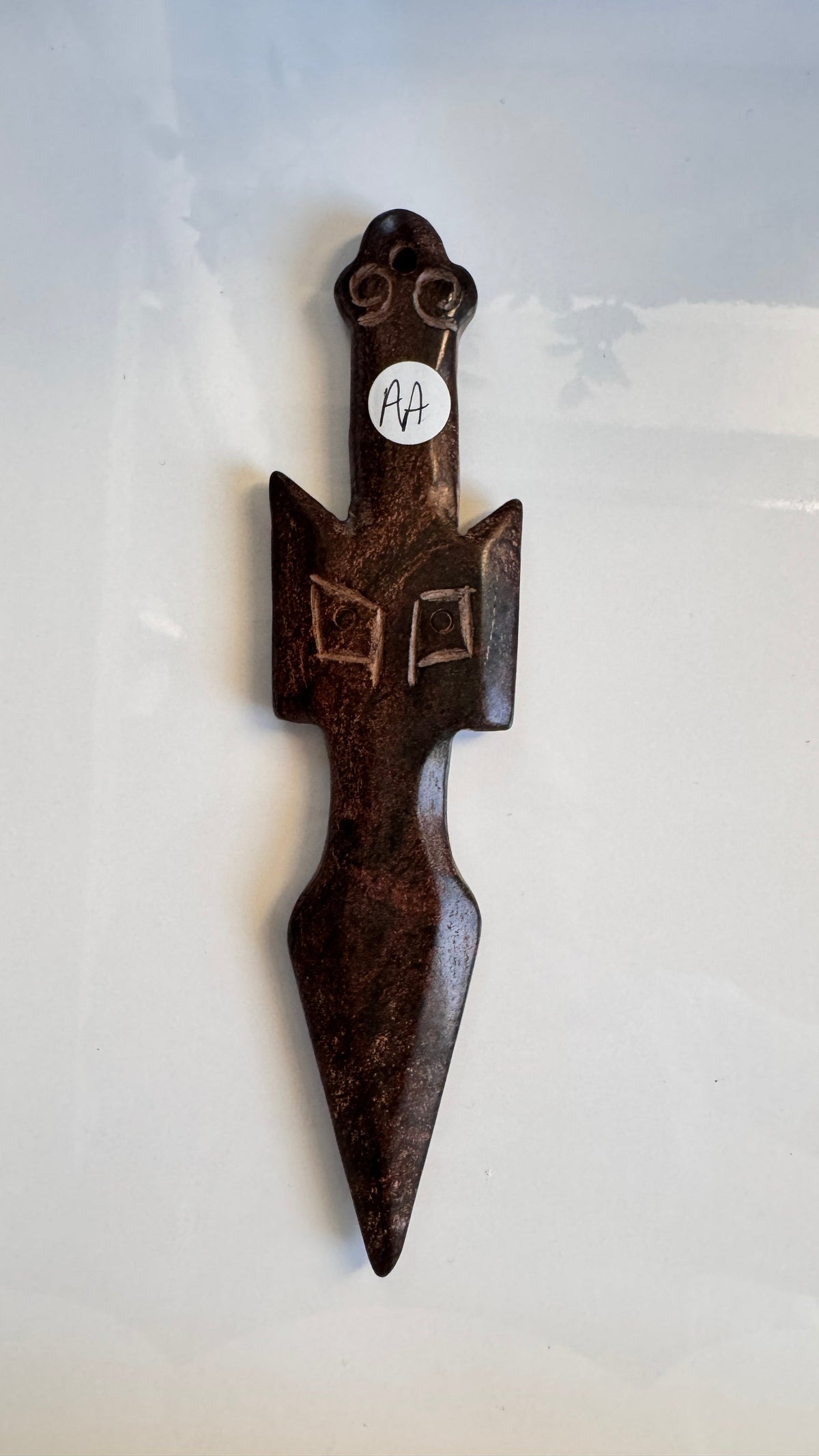 Hand-Carved Jade Owl Athame for Rituals & Boundaries
