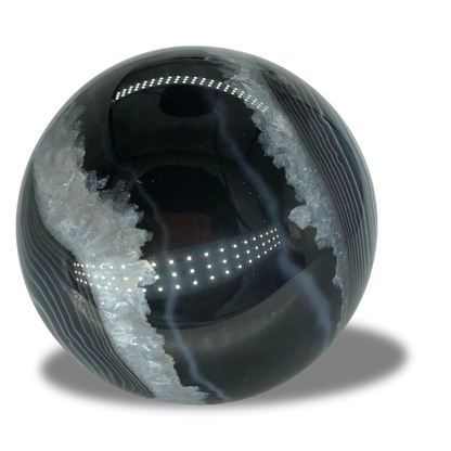 Black Banded Agate Sphere