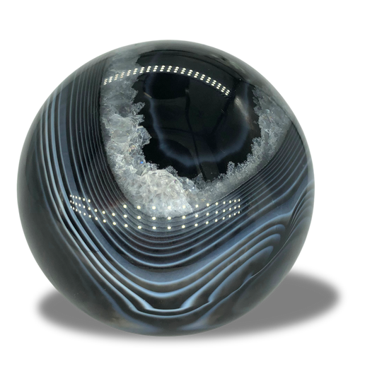 Black Banded Agate Sphere