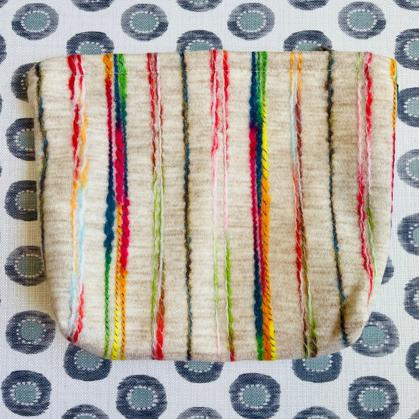 Set of 3 Rainbow Stripes Zippered Pouch Bags