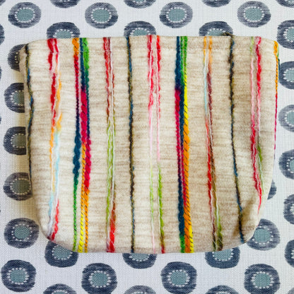 Set of 3 Rainbow Stripes Zippered Pouch Bags