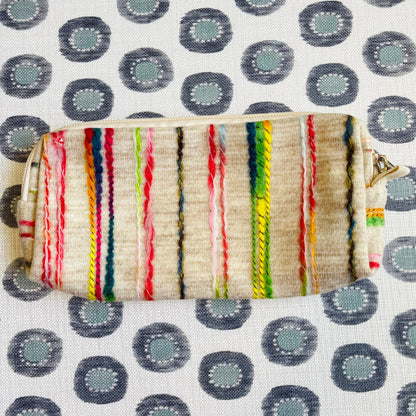 Set of 3 Rainbow Stripes Zippered Pouch Bags