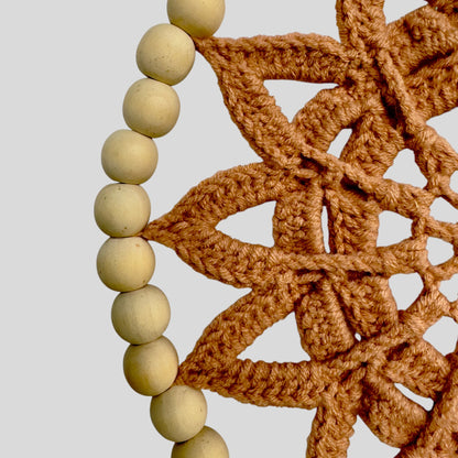 8.5" Handmade Wood Bead Frame Macrame Dreamcatcher - Nursery and Kid's Room Decor -- Himalayan Salt