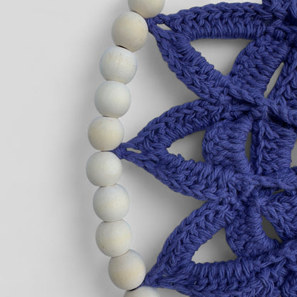 10" Handmade Wood Bead Frame Macrame Dreamcatcher - Nursery and Kid's Room Decor -- Purple