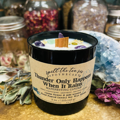 Thunder Only Happens When it Rains Black Jar Candle - 9oz