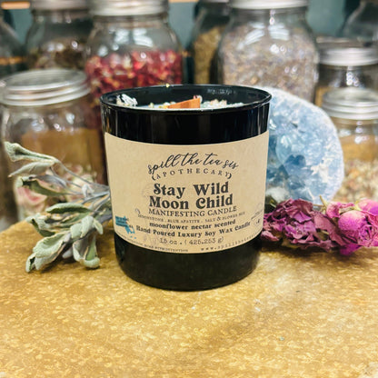 Stay Wild Moon Child Candle - 9oz Lunar Wood Wick Soy – Candles