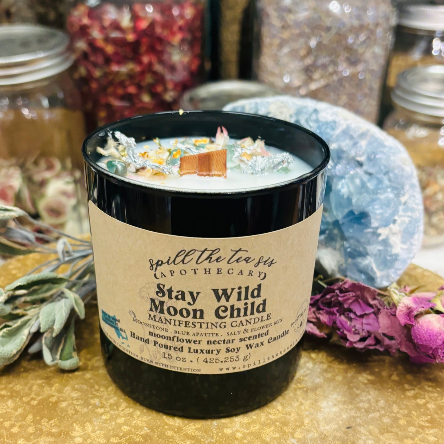Stay Wild Moon Child Candle - 9oz Lunar Wood Wick Soy – Candles