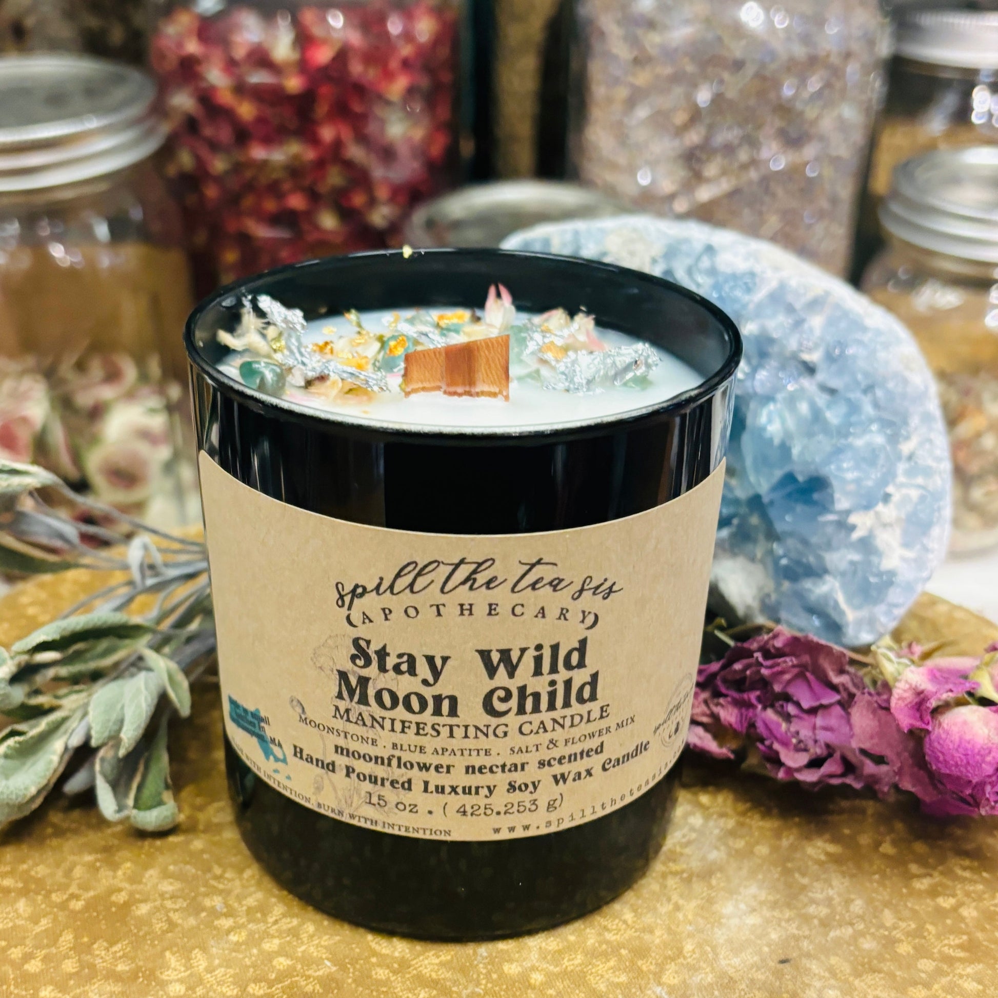 Stay Wild Moon Child Candle - 9oz Lunar Wood Wick Soy – Candles