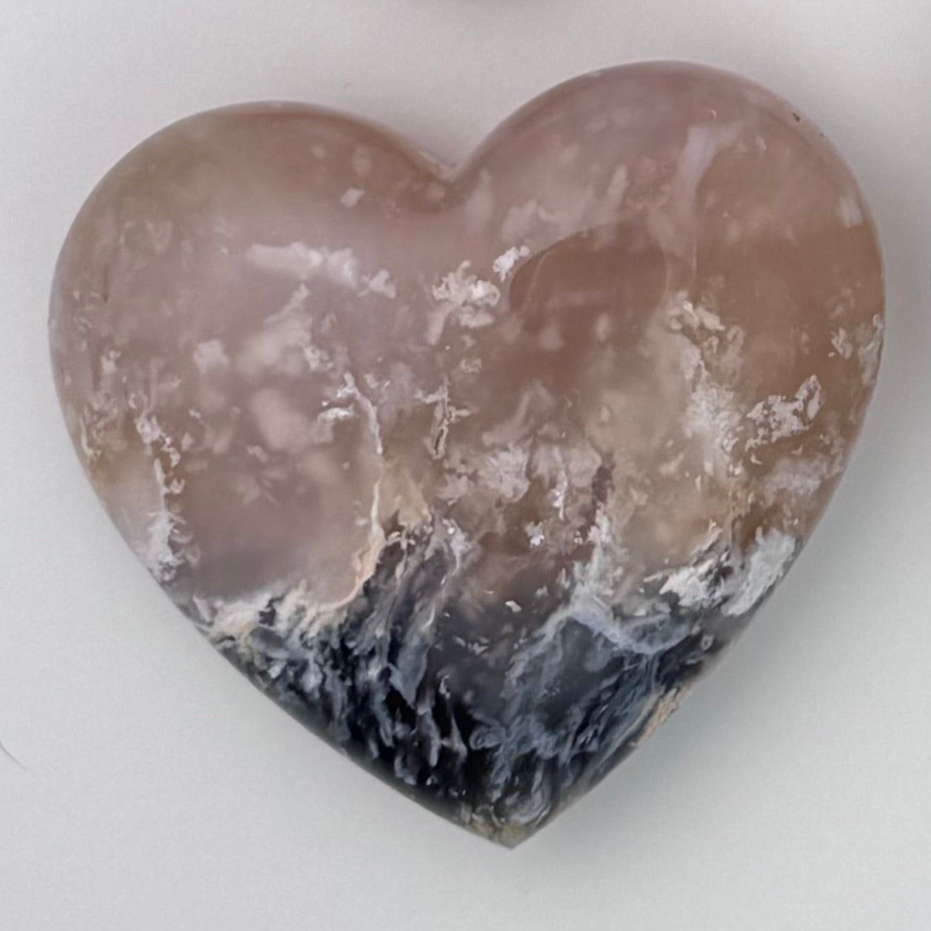 Plume Agate RARE Carvings – Heart 2.25"x0.25"x2.25"