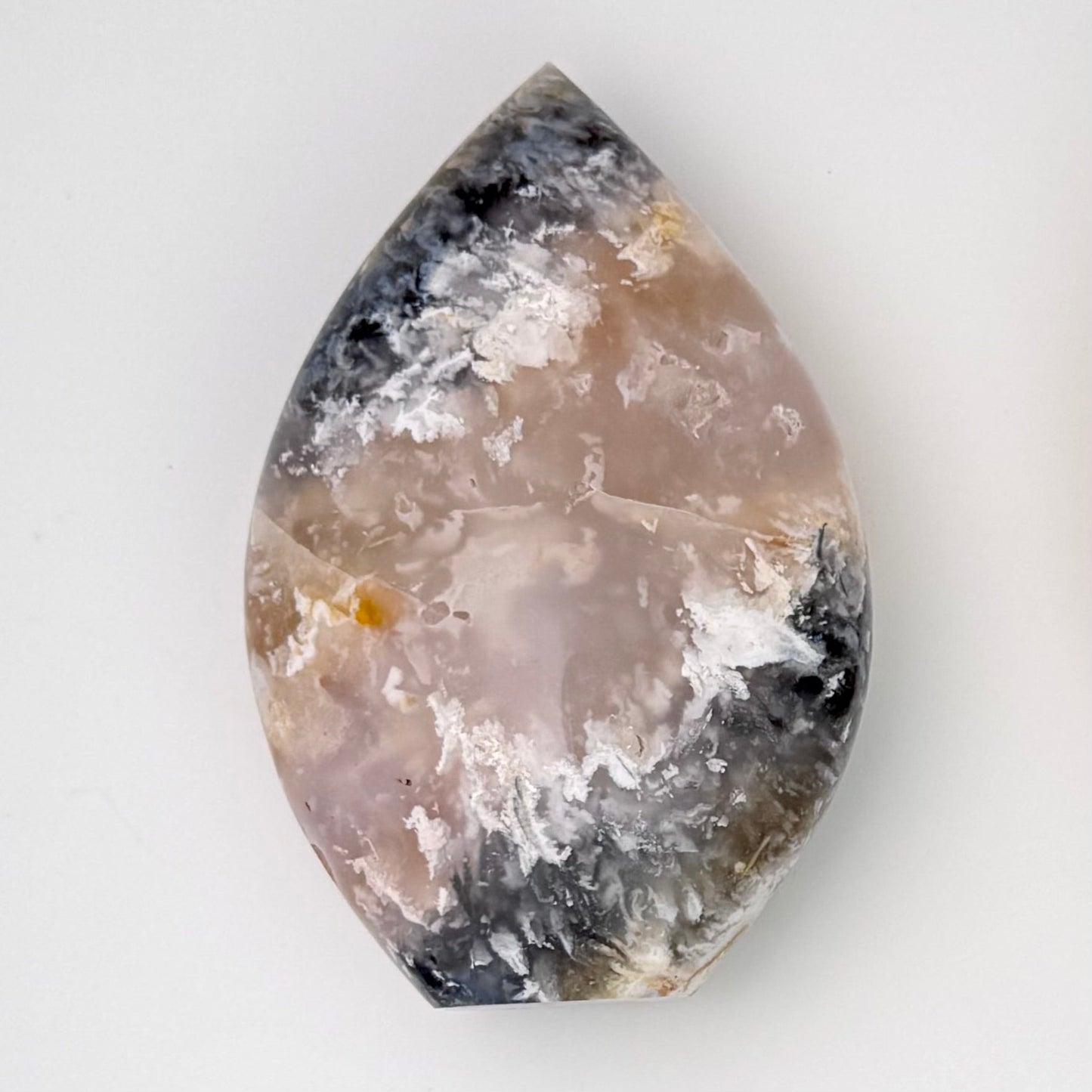 Plume Agate RARE Carvings – Flame #1- 3.5"x2.25"x0.5"