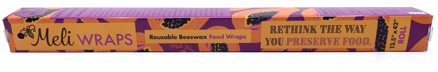 BULK ROLL Beeswax Wrap - Purple Papaya Print
