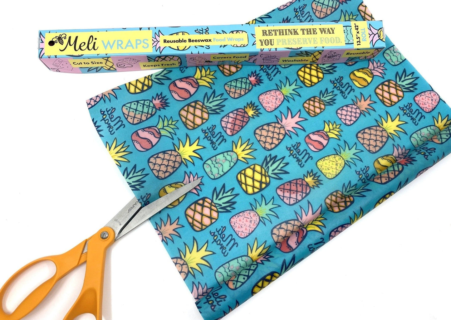 Beeswax Wrap Bulk Roll - Pineapple Print – Beeswax Rolls