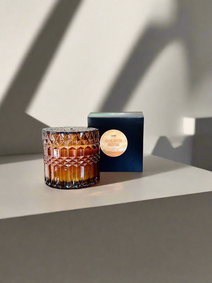 Egyptian Amber Candle - 7oz Wood Wick Beeswax – non toxic candle