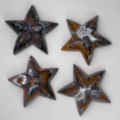 Brecciated Jasper Carvings – Rare Crystal of Courage & Nurturing – Star 3.25"