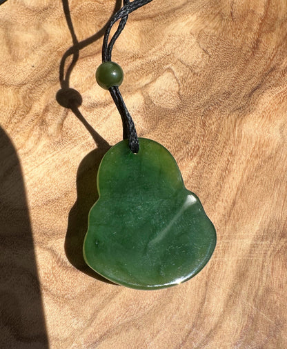 Happy Buddha Jade Pendant – 26mm Green Gemstone Necklace