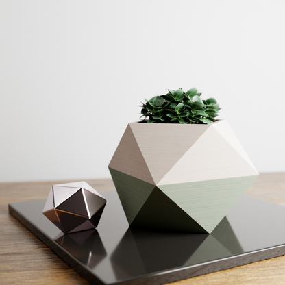 ICO Planter – Muted White & Muted Green Planter