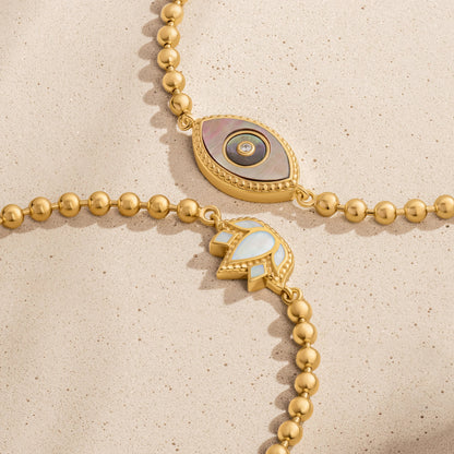 Lucky Charisma Evil Eye Mother of Pearl Bracelet