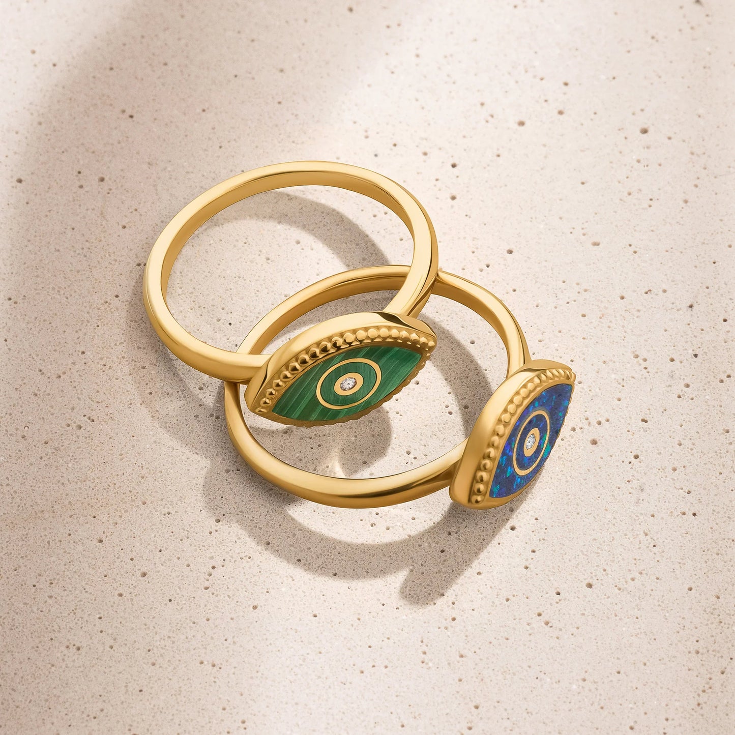 Prophetic Soul Lab Blue Opal Evil Eye Ring – Rings - Womens