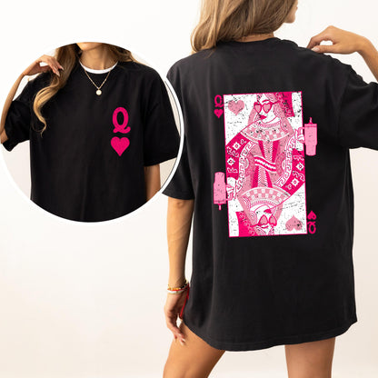 Queen of Hearts Comfort Colors T-Shirt – Vintage – Black T-Shirt