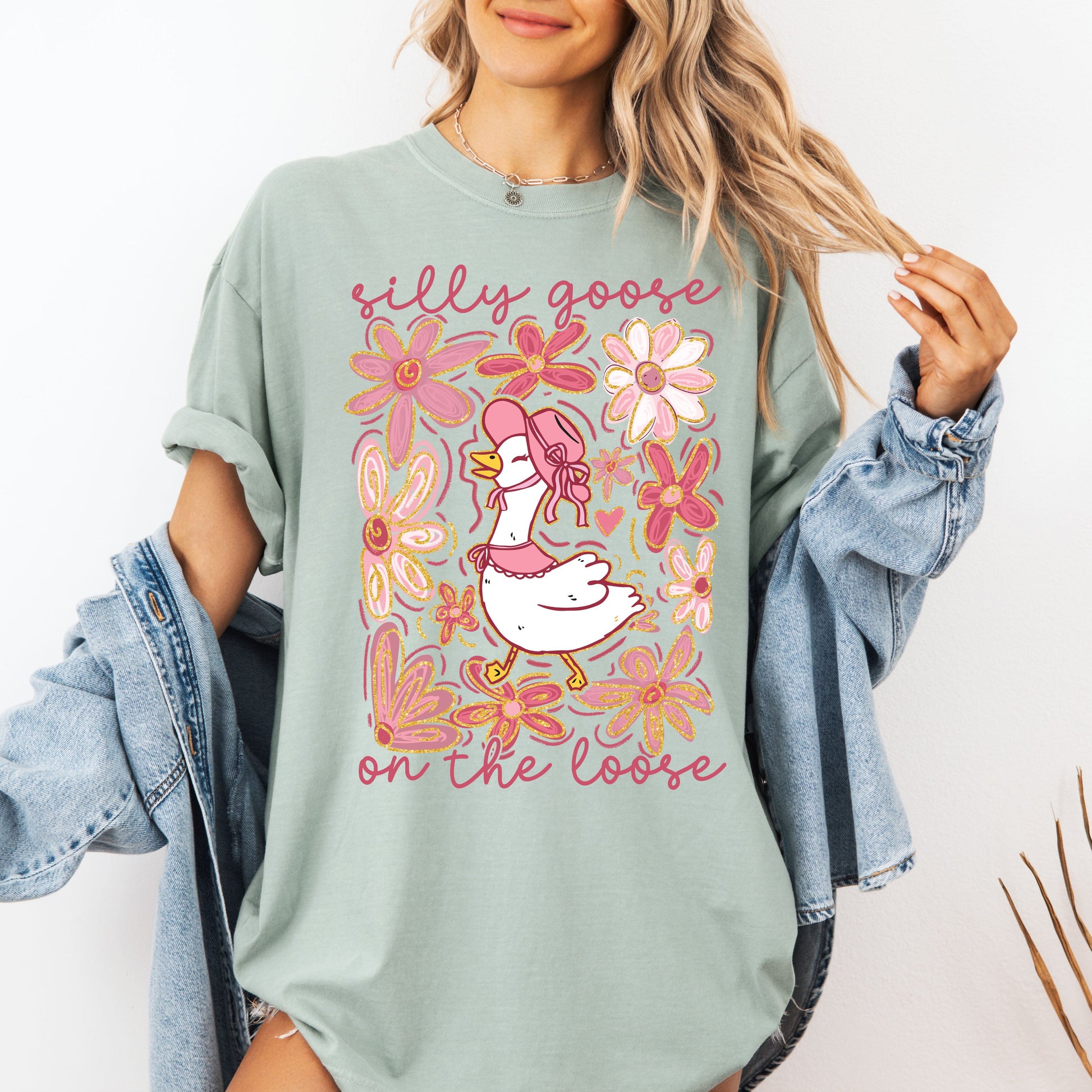 Silly Goose on the Loose T-Shirt | Funny Spring Boho Shirt for Women – Bay Sage T-Shirt