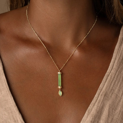 Guardian Spirit Jade Evil Eye Gold Necklace – Necklaces - Womens