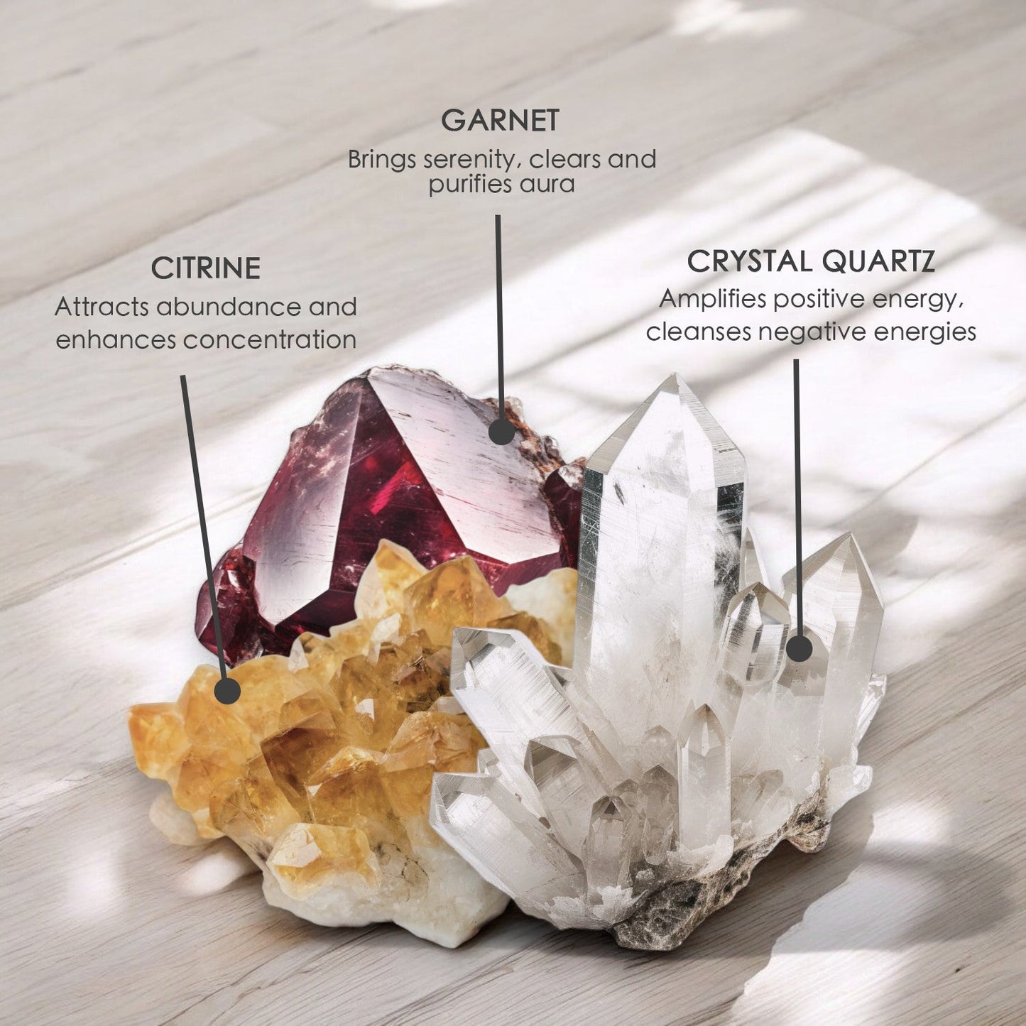 Sunshower Mist Crystal Candle with Garnet, Quartz, & Citrine | Coconut-Soy Wax Candle, 9oz – Crystal Candle
