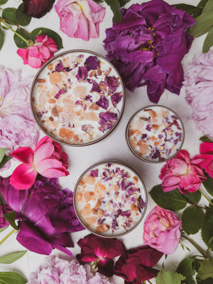 Rose + Pink Salt 4oz Tin Candle