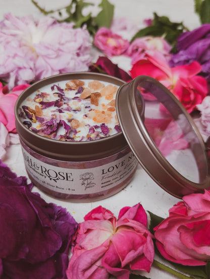 Rose + Pink Salt 4oz Tin Candle