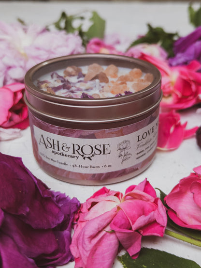 Rose + Pink Salt 4oz Tin Candle