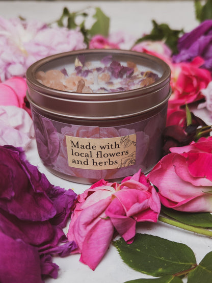 Rose + Pink Salt 4oz Tin Candle