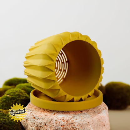 Lunar Bloom Plant Pot | Geometric Faceted Planter – Pots & Planters