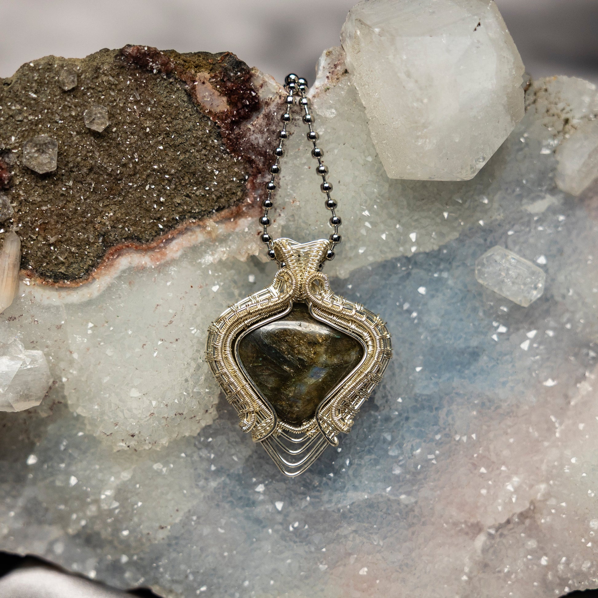 Labradorite Wire Wrap Crystal Pendant – Wire Wraps