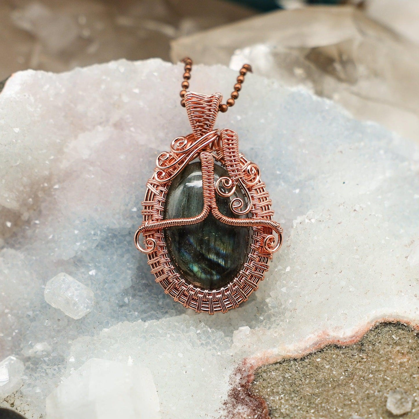 Labradorite Wire Wrap Crystal Pendant – Wire Wraps