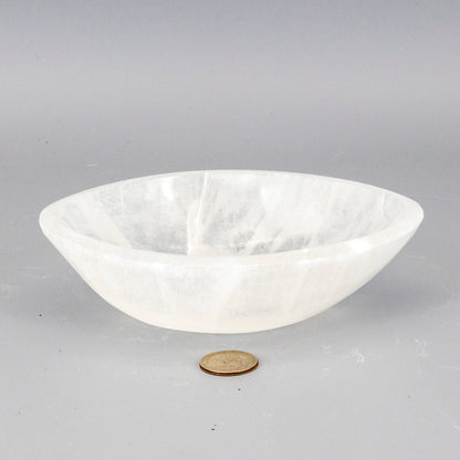 Large Selenite Oval Bowl